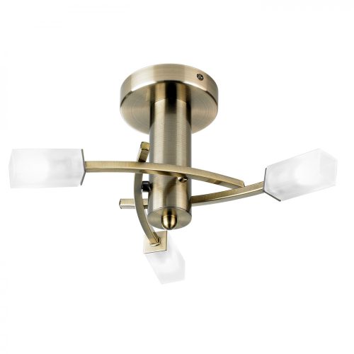 ENDON Havana Havana 3lt Semi flush Antique brass plate & frosted glass 3 x 3W LED G9 - ED-146-3AB