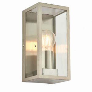 Fali lámpa - ENDON Oxford 1lt Wall Brushed stainless steel & clear glass 28W E27 Eco GLS - ED-53803