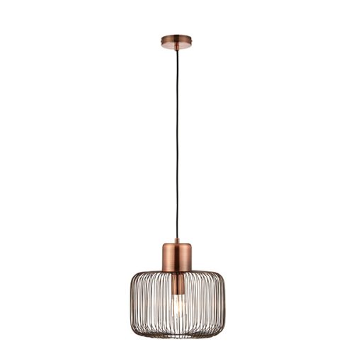 ENDON Nicola Nicola 1lt Pendant Antique copper plate 40W E27 GLS - ED-68986