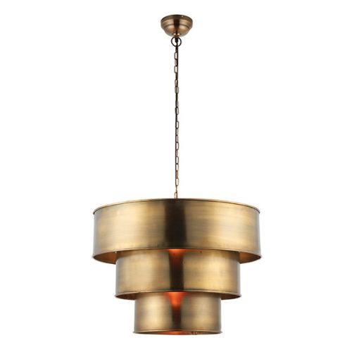 ENDON Morad Morad 1lt Pendant Aged brass plate 40W E27 GLS - ED-69783