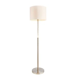 Állólámpa - ENDON Andromeda 2lt Floor Satin chrome plate & vintage white fabric 60W E27 GLS & 3W LED (SMD 5730) Warm White - ED-71620