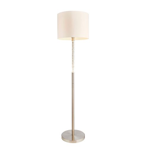 ENDON Andromeda Andromeda 2lt Floor Satin chrome plate & vintage white fabric 60W E27 GLS & 3W LED (SMD 5730) Warm White - ED-71620