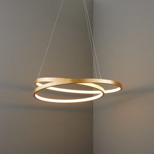 Függeszték - ENDON Scribble 1lt Pendant Gold leaf & frosted acrylic 31.5W LED tape module (SMD 2835) Warm White - ED-72479