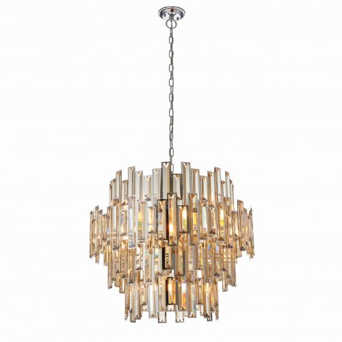 ENDON Viviana Viviana 15lt Pendant Chrome plate & champagne crystal 15 x 40W E14 candle - ED-72746