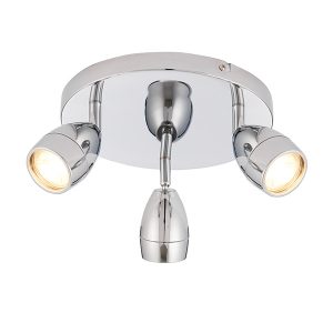 Mennyezeti lámpa - ENDON Porto 3lt Spot Chrome plate & clear glass 3 x 5W LED GU10 - ED-73692