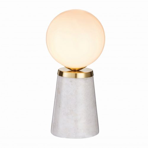 ENDON Otto Otto 1lt Table Grey marble, satin brass plate & opal glass 3W LED G9 - ED-75968