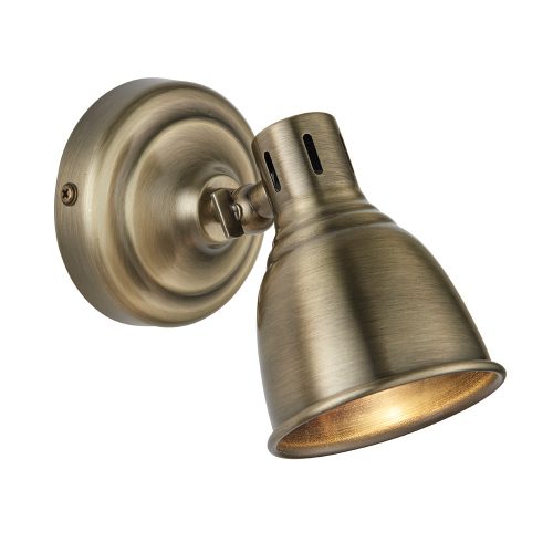 ENDON Westbury Westbury 1lt Spot Antique brass plate 4.6W LED GU10 Warm White - ED-76277