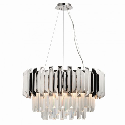 ENDON Valetta Valetta 6lt Pendant Clear crystal & polished stainless steel 6 x 40W E14 candle - ED-76430