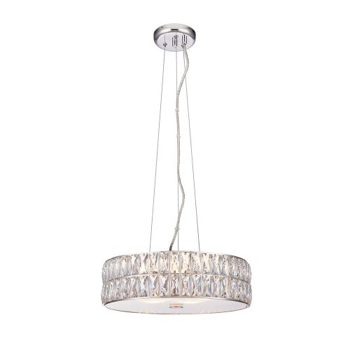 ENDON Verina 5lt Pendant Clear crystal & chrome plate 5 x 5W LED module (DOB) Warm White - ED-76513