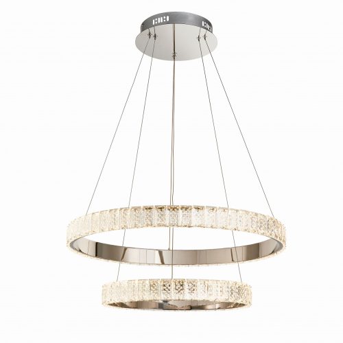 ENDON Celeste Celeste 2lt Pendant Chrome plate & clear crystal 2 x 22.5W LED (SMD 2835) Cool White - ED-78701