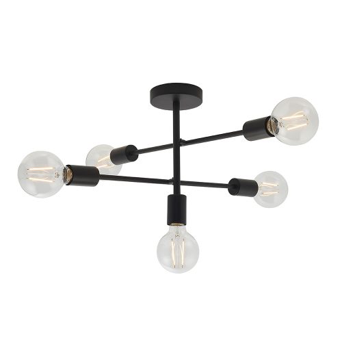 ENDON Studio Studio 5lt Semi flush Matt black 5 x 40W E27 GLS - ED-79502