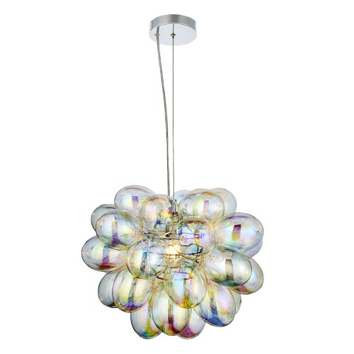 ENDON Infinity 1lt Pendant Chrome plate & iridescent glass 10W LED E27 - ED-80123