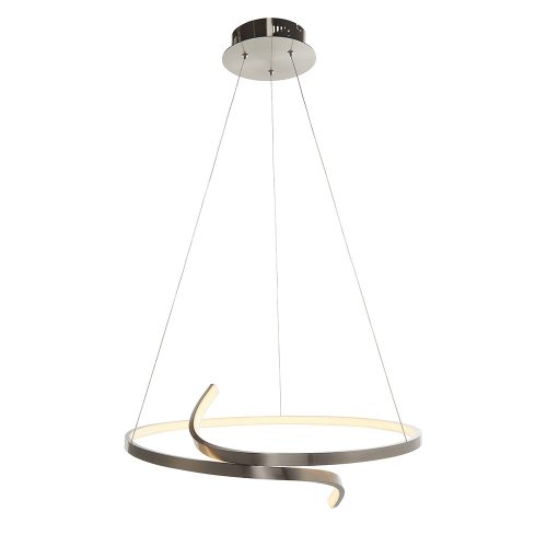 ENDON Rafe Rafe 1lt Pendant Satin nickel plate & white silicone 36.5W LED (SMD 2835) Warm White - ED-81903