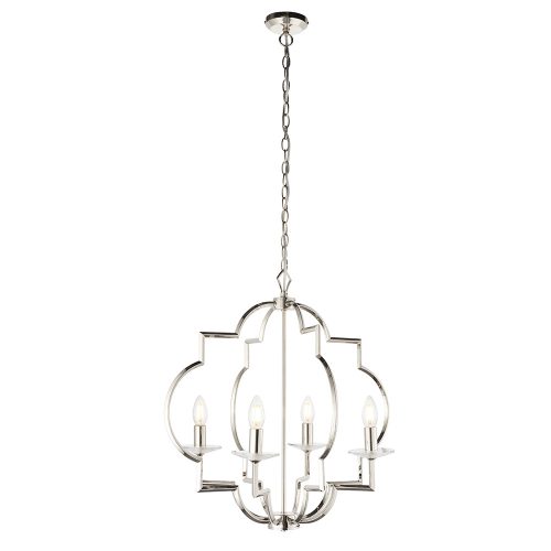 ENDON Garland Garland 4lt Pendant Polished nickel plate & clear crystal 4 x 40W E14 candle - ED-81915