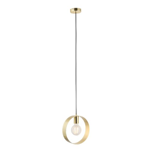 ENDON Hoop Hoop 1lt Pendant Brushed brass plate 40W E27 GLS - ED-81921