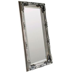 Képek, Tükrök - Endon Carved Louis Leaner Mirror Silver 1755x895mm - ED-840435834685