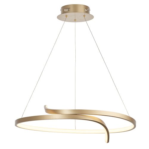 ENDON Rafe 1lt Pendant Brushed gold plated finish & white silicone 36.5W LED (SMD 2835) Warm White - ED-90323