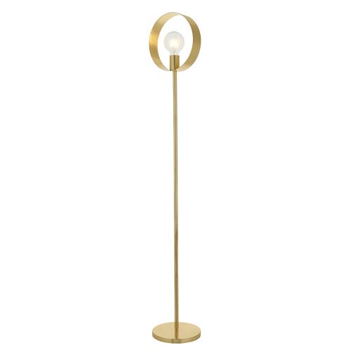 ENDON Hoop Hoop 1lt Floor Brushed brass plate 40W E27 GLS - ED-91934