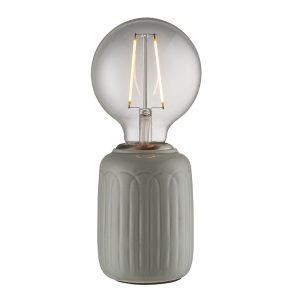 Asztali lámpa - ENDON Olivia 1lt Table Thyme glaze & satin nickel plate 10W LED E27 - ED-94506