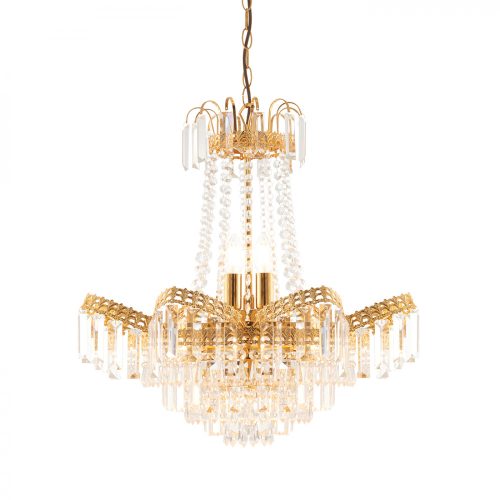 ENDON Adagio Adagio 9lt Pendant Clear glass & gold effect plate 9 x 6W LED E14 - ED-96819-GO