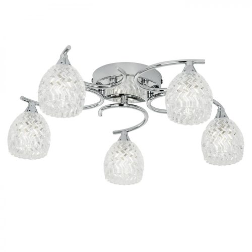 ENDON Boyer Boyer 5lt Semi flush Chrome plate & clear glass 5 x 33W G9 clear capsule - ED-BOYER-5CH