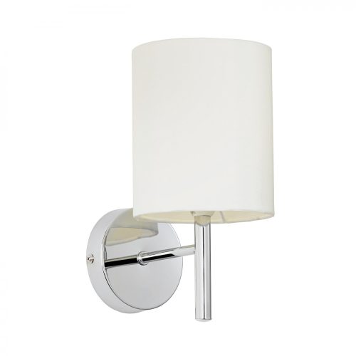 ENDON Brio Brio 1lt Wall Chrome plate & vintage white fabric 40W E14 golf - ED-BRIO-1WBCH