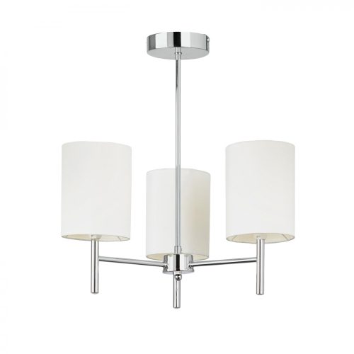 ENDON Brio Brio 3lt Semi flush Chrome plate & vintage white fabric 3 x 40W E14 golf - ED-BRIO-3CH