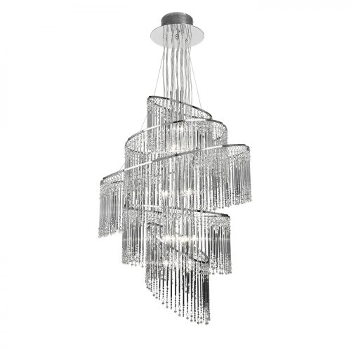 ENDON Camille 24lt Pendant Chrome plate & clear glass 24 x 10W G4 clear capsule - ED-CAMILLE-24CH