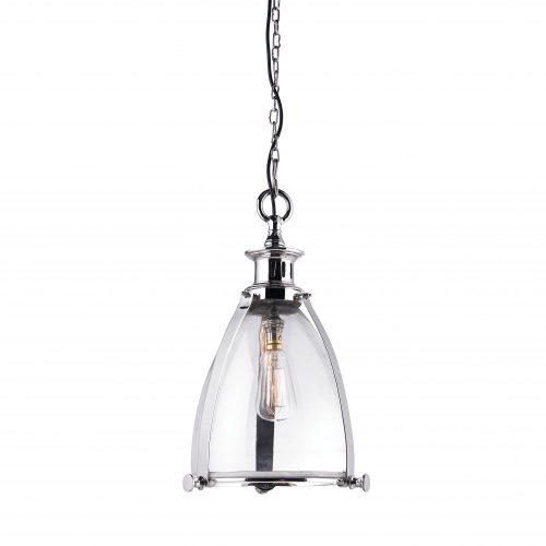 ENDON Storni Storni 1lt Pendant Polished nickel plate & clear glass 40W E27 GLS - ED-EH-STORNI-L