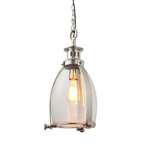 ENDON Storni Storni 1lt Pendant Polished nickel plate & clear glass 40W E27 GLS - ED-EH-STORNI-S