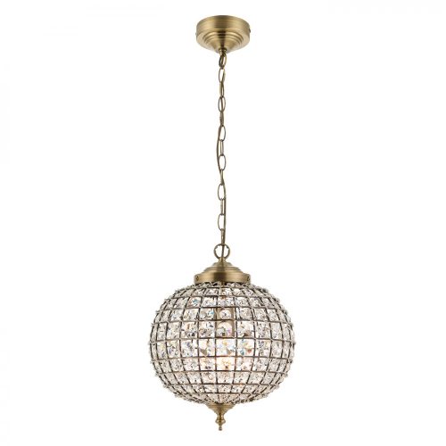 ENDON Tanaro Tanaro 1lt Pendant Antique brass plate & clear glass 60W E27 GLS - ED-EH-TANARO-AB