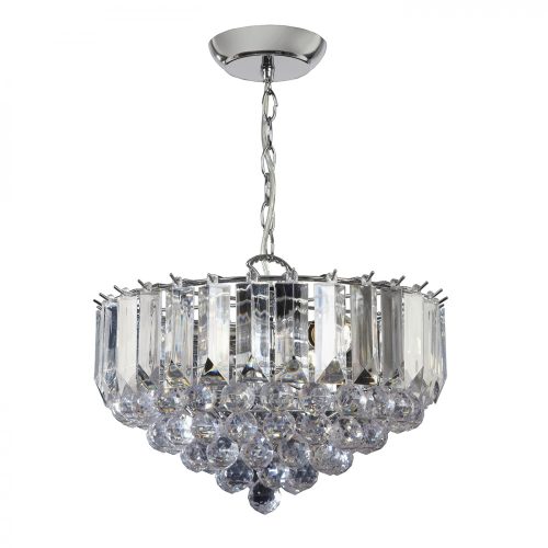 ENDON Fargo Fargo 3lt Pendant Chrome plate & clear acrylic 3 x 6W LED E14 - ED-FARGO-14CH