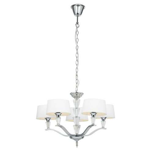 ENDON Fiennes 5lt Pendant Chrome plate & vintage white fabric 5 x 40W E14 golf - ED-FIENNES-5NI