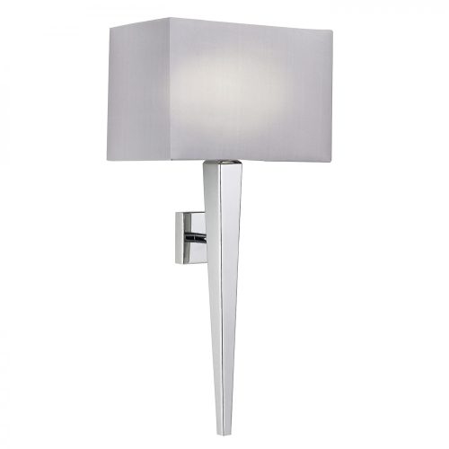 ENDON Moreto Moreto 1lt Wall Chrome plate & grey fabric 7W LED E14 - ED-MORETO-1WBCH