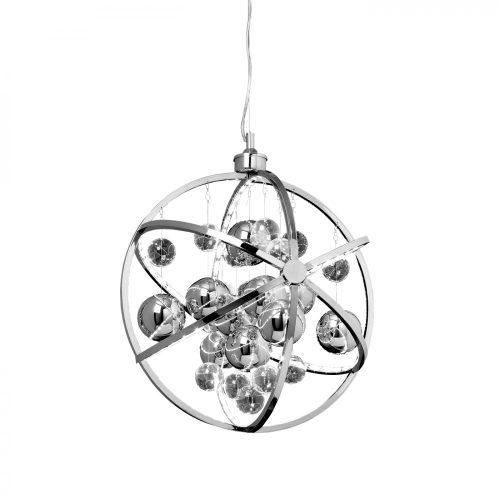 ENDON Muni Muni 1lt Pendant Chrome plate with clear & chrome glass 8.53W LED (SMD 2835) Warm White - ED-MUNI-CH