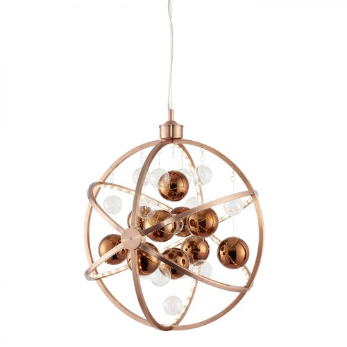 ENDON Muni 1lt Pendant Copper plate with clear & copper glass 8.53W LED (SMD 2835) Warm White - ED-MUNI-CO