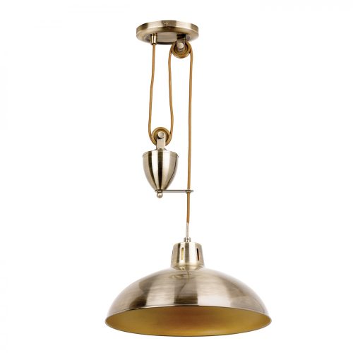 ENDON Polka Polka 1lt Pendant Antique brass plate 60W E27 GLS - ED-POLKA-AB