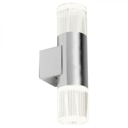 ENDON Grant Grant 2lt Wall Polished stainless steel & clear crystal 2 x 0.8W LED (SMD 2835) Daylight White - ED-YG-7501