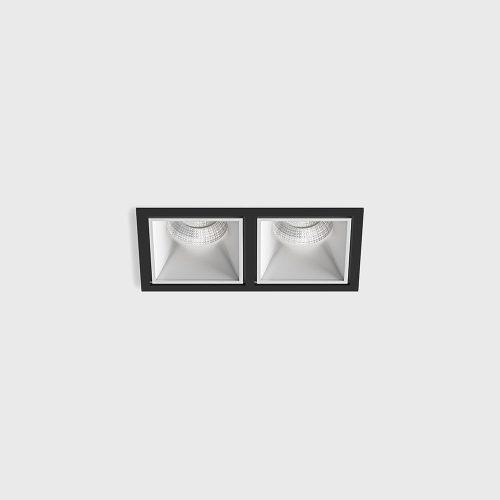 Ceiling recessed luminaire with frame CELL 2, L173mm, W90mm, H82mm, BRIDGELUX LED 2х9W, 2х924LM, 3000K, 45fok, CRI>90, 250 mA, IP 20, white/black color - LTX-01.20F2.20.930.BK