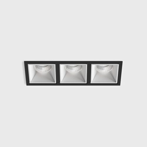 Ceiling recessed luminaire with frame CELL 3, L255mm, W90mm, H82mm, BRIDGELUX LED 3х9W, 3х924LM, 3000K, 45fok, CRI>90, 250 mA, IP 20, white/black color - LTX-01.20F3.30.930.BK