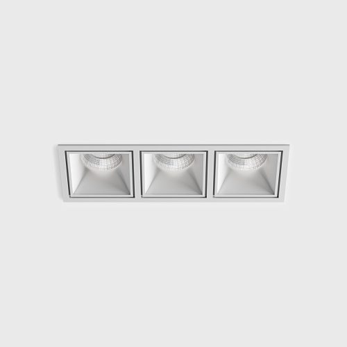 Ceiling recessed luminaire with frame CELL 3, L255mm, W90mm, H82mm, BRIDGELUX LED 3х9W, 3х924LM, 3000K, 45fok, CRI>90, 250 mA, IP 20, white color - LTX-01.20F3.30.930.WH