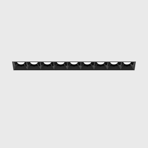 Ceiling recessed luminaire VARIO COMFORT 218 TRIMLESS, L205mm, W24.5mm, H45mm, 14W, 1005 lm, 3000K, 36fok, CRI>90, IP20, 500mA, black color - LTX-01.2181.14.930.BK + VARIO FRAME3