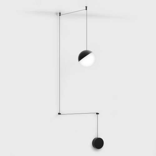 Pendant luminaire BALL L, D180mm, 28 W, 2028Lm, 3000K, CRI>90, push dimmable, IP 20, black color - LTX-02.1800.28.930.BK