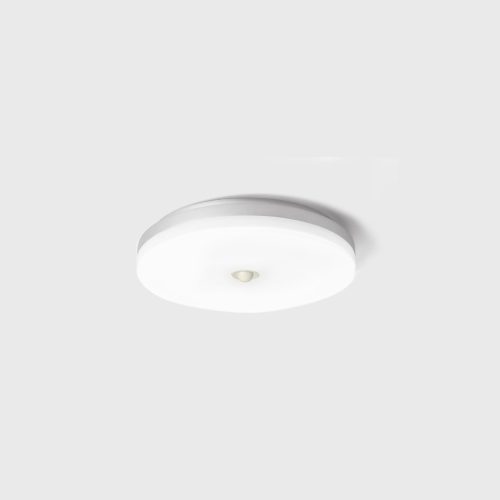 Surface mounted luminaire FLAT R1 SMART, D220mm, h 63mm, LED 15W(1120Lm)/10W(770Lm), 3000K/4000K, CRI>90, IP54, sensor, white color - LTX-02.2255.15.930/940.WH.S