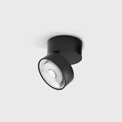 Surface mounted luminaire SOL SURF, D95mm, H78mm, 14 W, 1446 Lm, 3000K, 38fok CRI>90, 350 mA, IP 20, black color - LTX-02.9533.14.930.BK