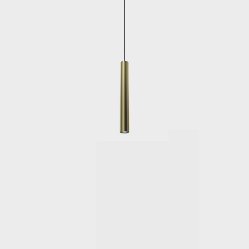 Pendant luminaire with surface base TUB S P 200, D30mm, H200mm, CREE LED 8 W, 558 Lm, 700mA, 3000K, 50fok, CRI>90, IP 20, brass color - LTX-03.0320.8.930.BR