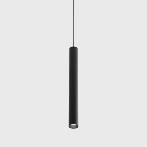 Pendant luminaire with recessed trimless base TUB S P 300 NANO, D30mm, H300mm, 8 W, 389 Lm, 3000K, 50fok CRI>90, 700 mA, IP 20, black color - LTX-03.0331.8.930.BK