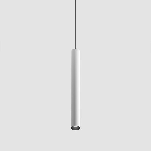 Pendant luminaire with recessed trimless base TUB S P 300 NANO, D30mm, H300mm, 8 W, 389 Lm, 3000K, 50fok CRI>90, 700 mA, IP 20, white color - LTX-03.0331.8.930.WH