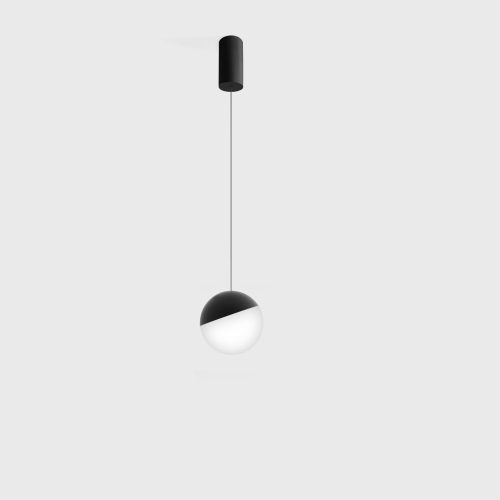 Pendant luminaire with surface base BALL M P, D100mm, H1500mm, CREE 7W LED, 700mA, 590lm, warm white 3000K, CRI>90, sand black color - LTX-03.1000.7.930.BK