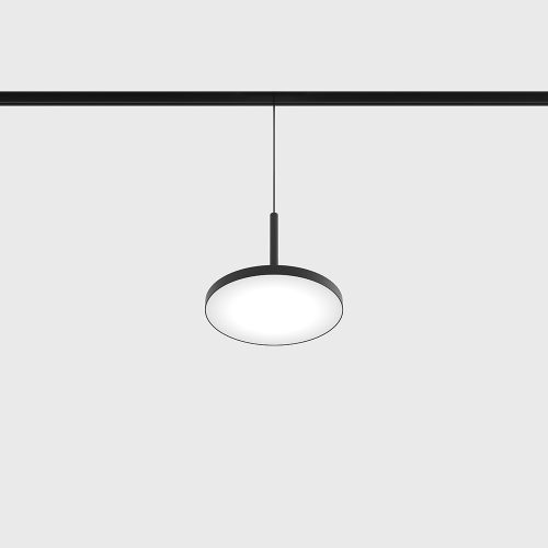 Suspended luminaire IN_LINE DISK, D150mm, H12mm, bridgelux 2835 LED 15W, 48V, 3000K, 715Lm, CRI>90, IP 20, black, opal - LTX-06.1570.15.930.BK